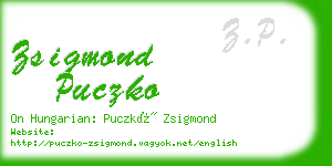zsigmond puczko business card